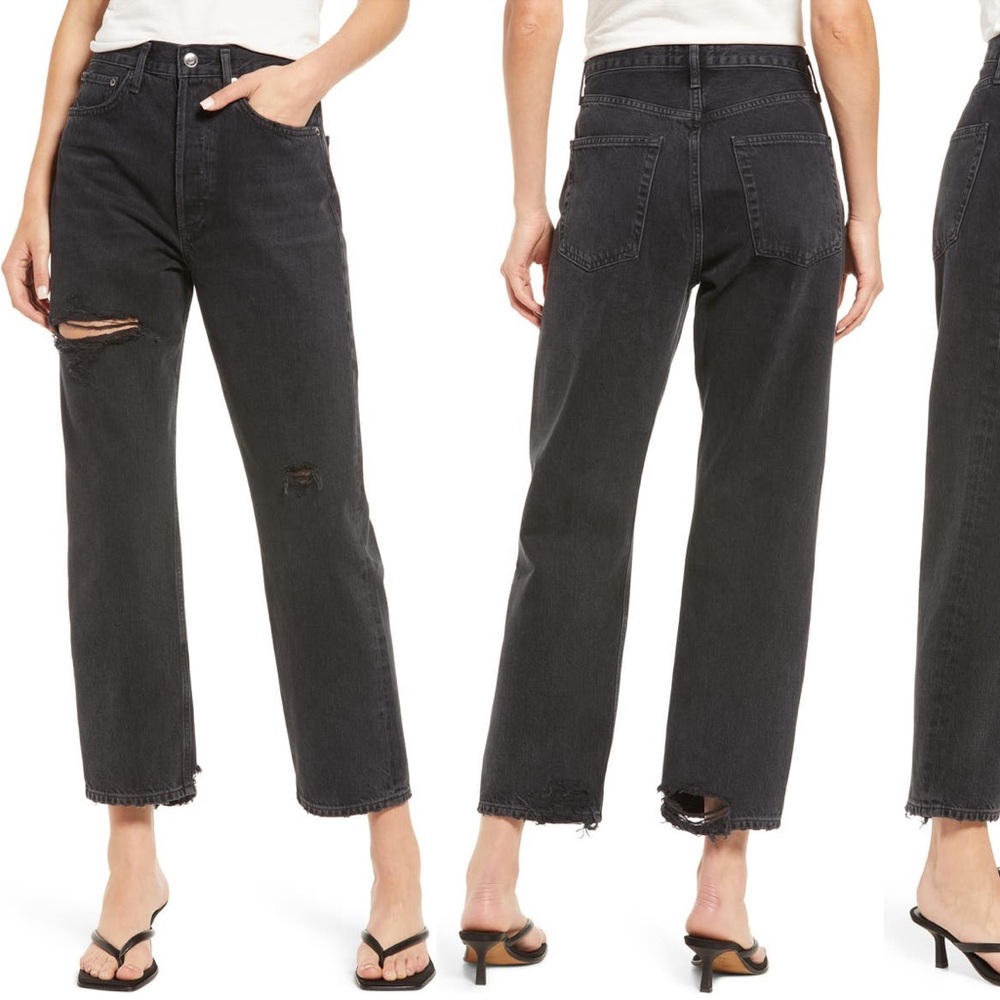 EUC Agolde 90’s high rise cropped straight leg